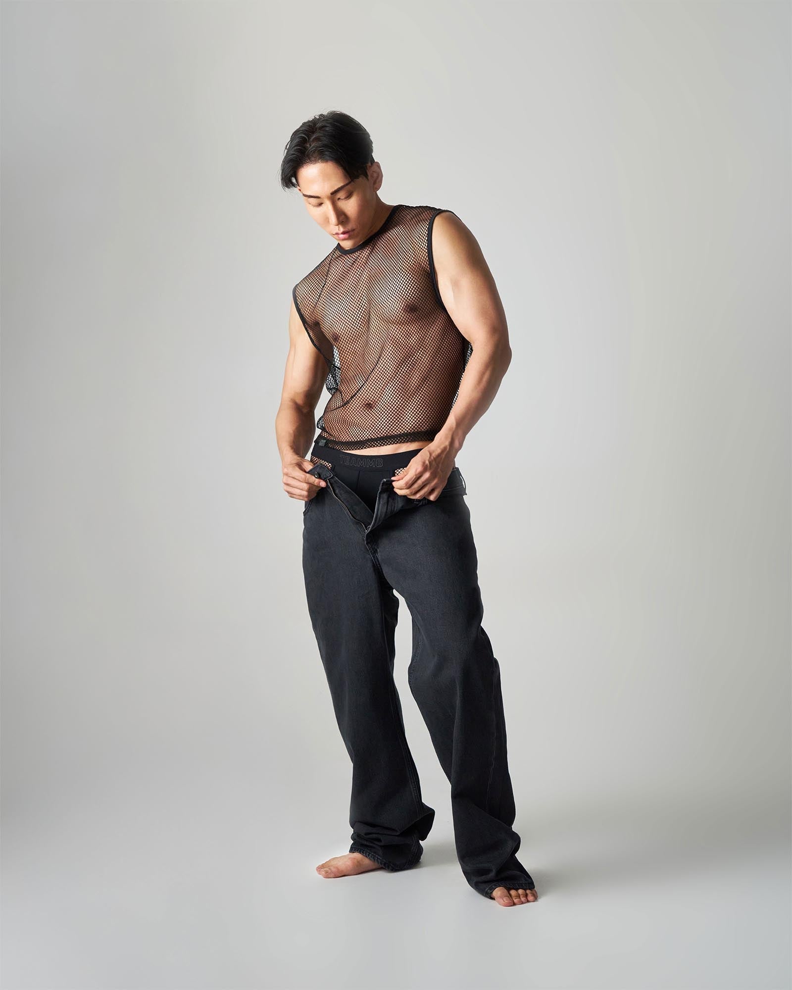 Edge Net Muscle Tank - Jet