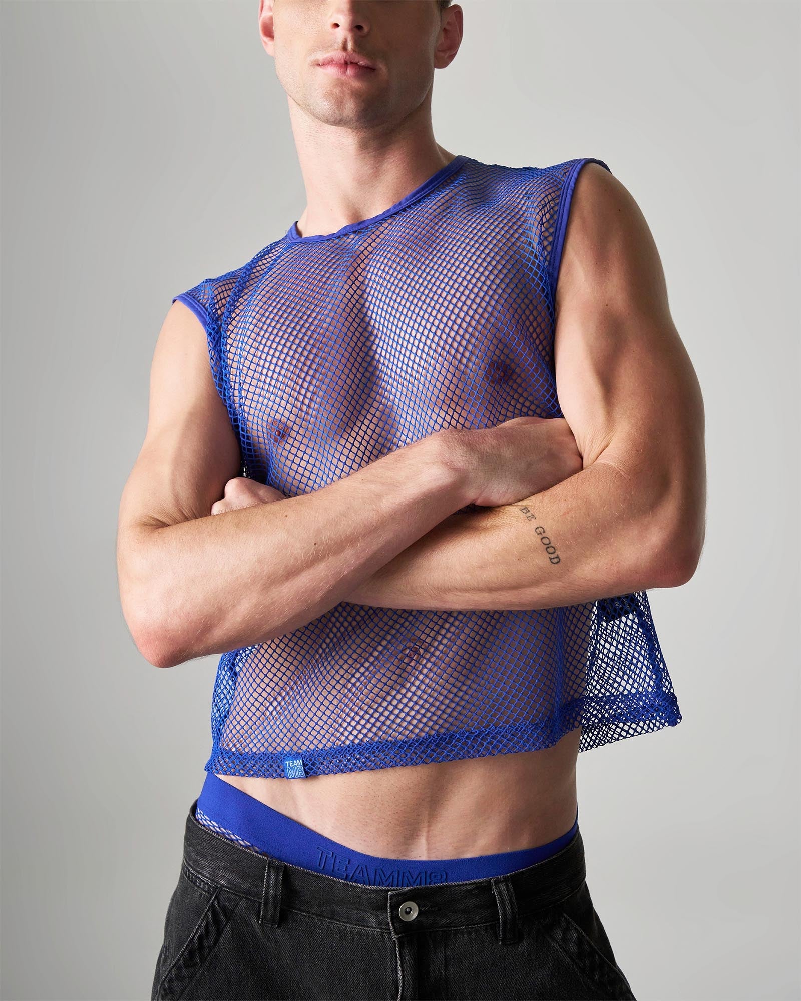 Edge Net Muscle Tank - Ultramarine