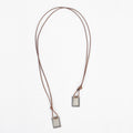 Our Lady of the Carmel Scapular with brown leather cord - Men's Necklace - Male Jewelry