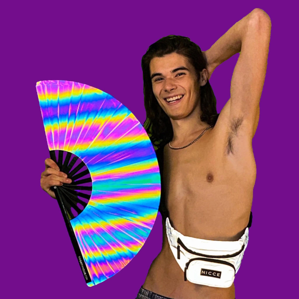 Eclipse Reflective Rainbow Fan