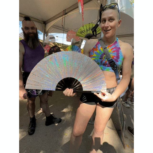 Discoteca Metallic Reflective Hand Fan