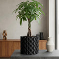 Modern Planter with drainage and tray 3D Printed with Drip Tray Modern Curve Design Plant Pot with Drain Hole Indoor Succulent Pot Sine