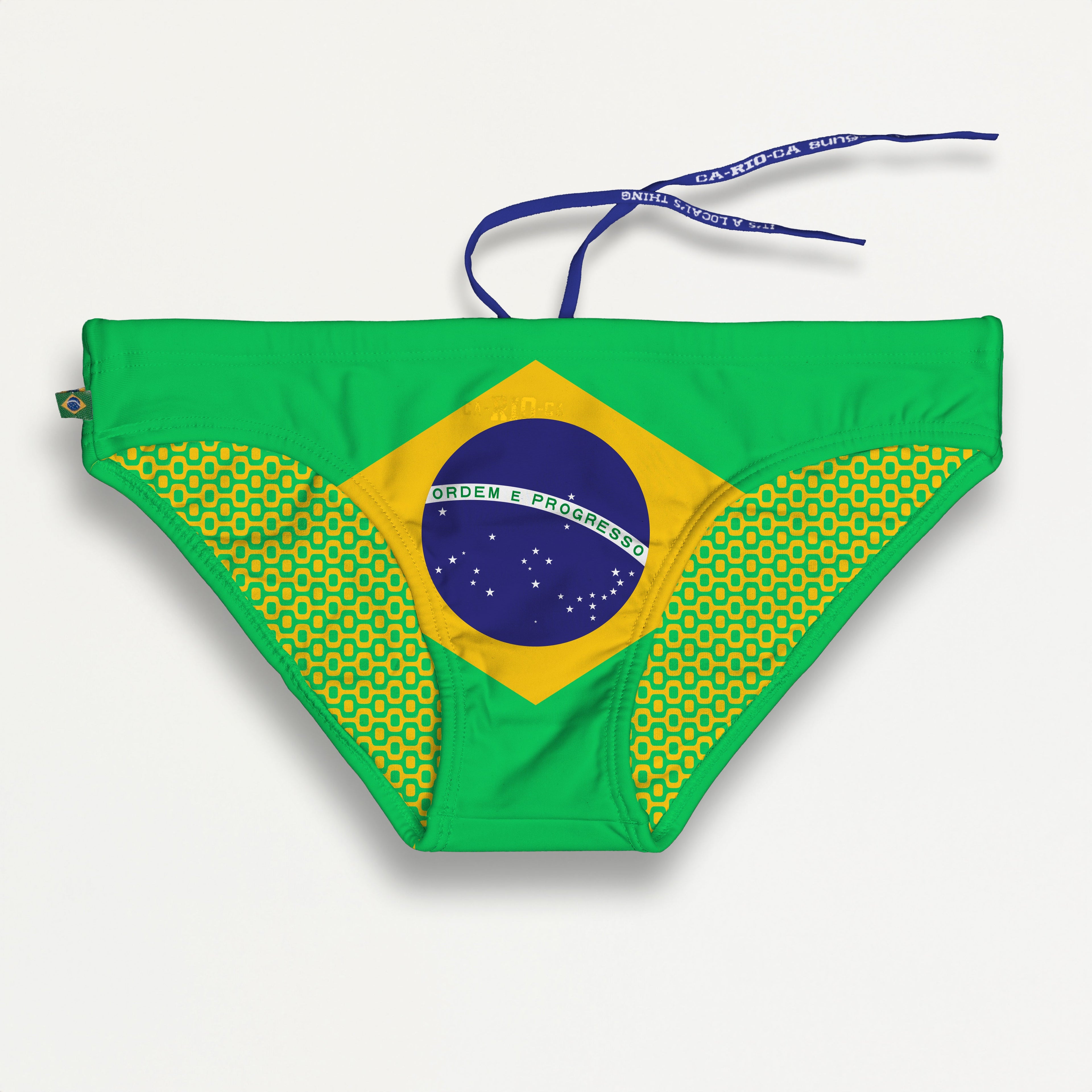 TEAM BRASIL FLAG SUNGA - Men's Designer Swimwear - Men's Brazilian Sunga