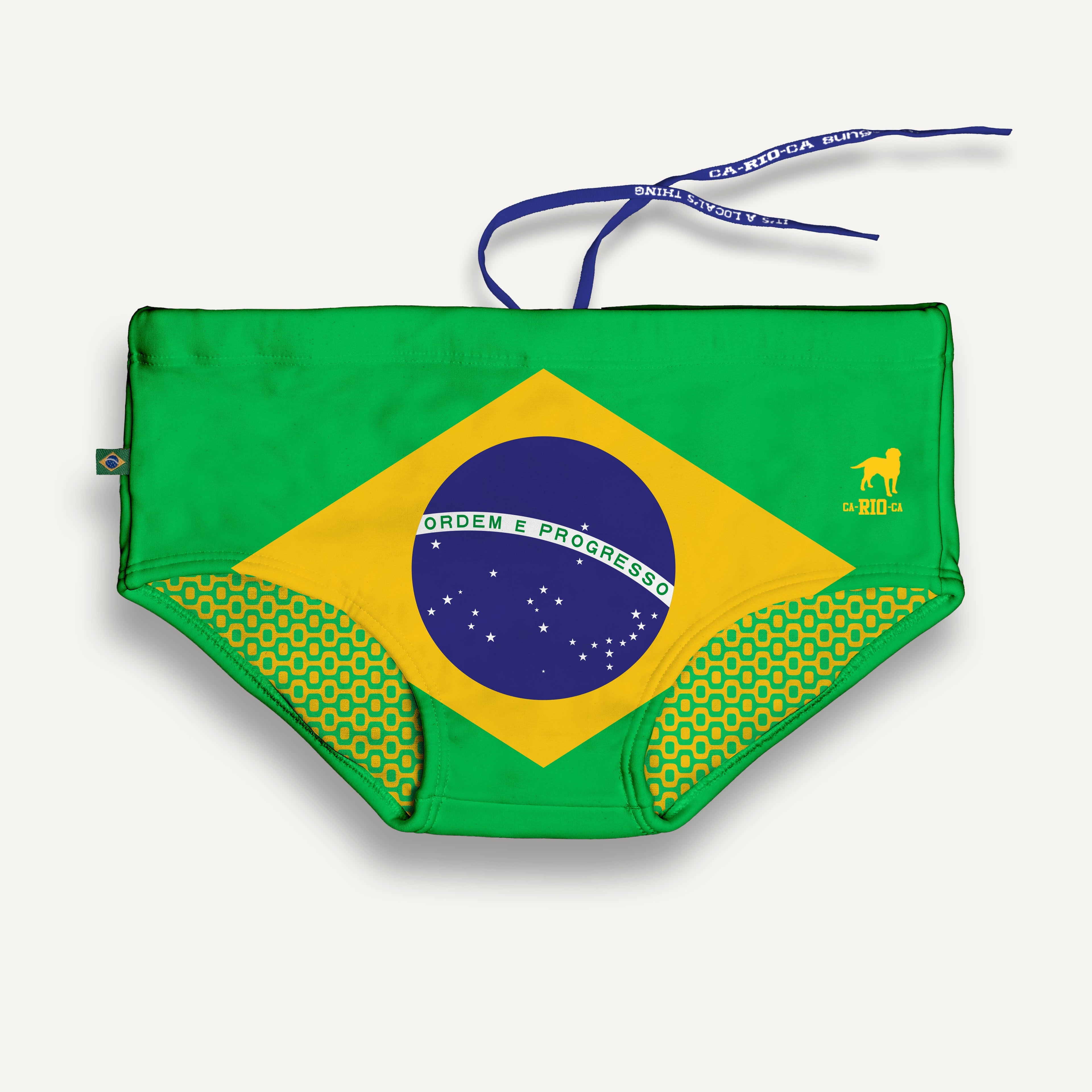 TEAM BRASIL FLAG SUNGA - Men's Designer Swimwear - Men's Brazilian Sunga
