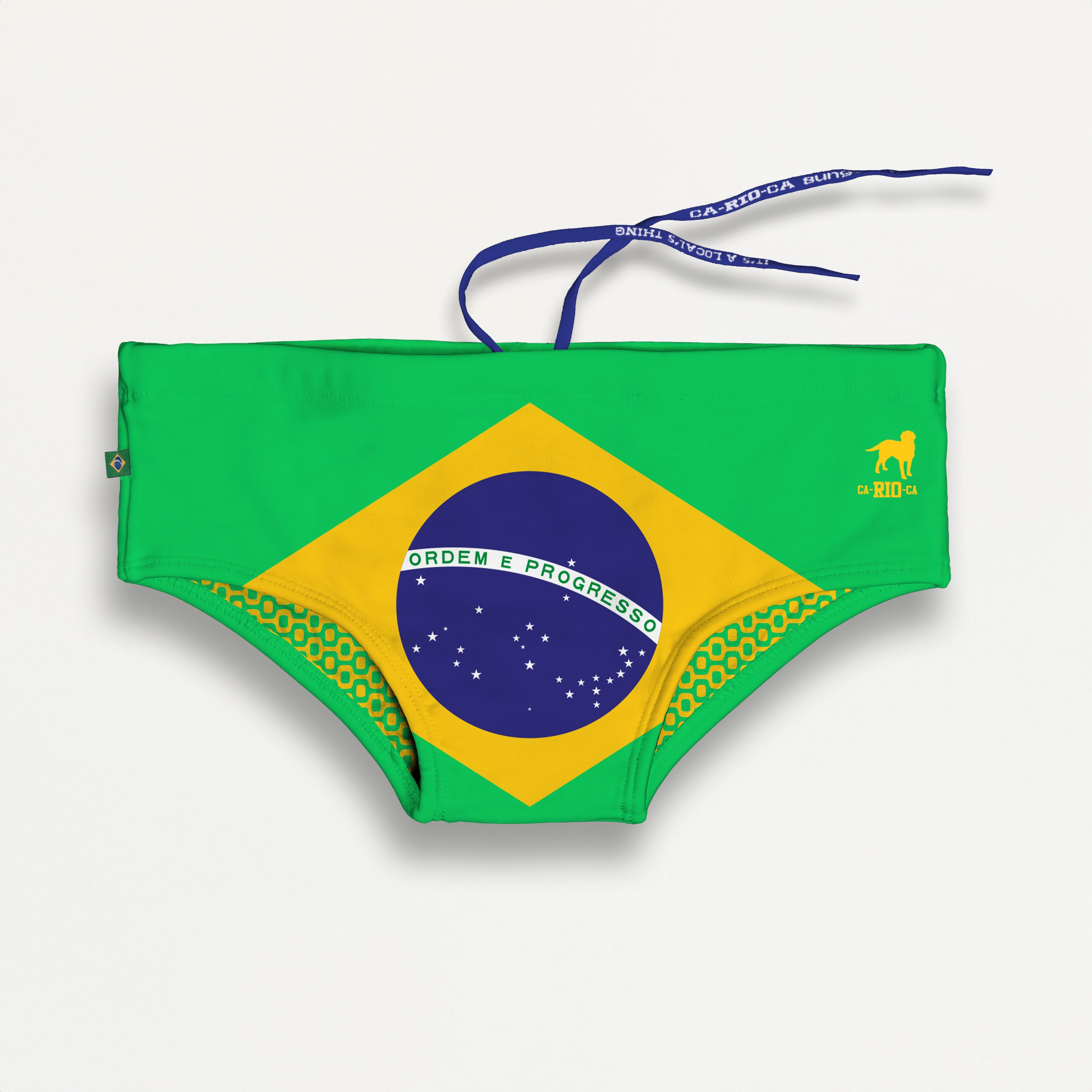TEAM BRASIL FLAG SUNGA - Men's Designer Swimwear - Men's Brazilian Sunga