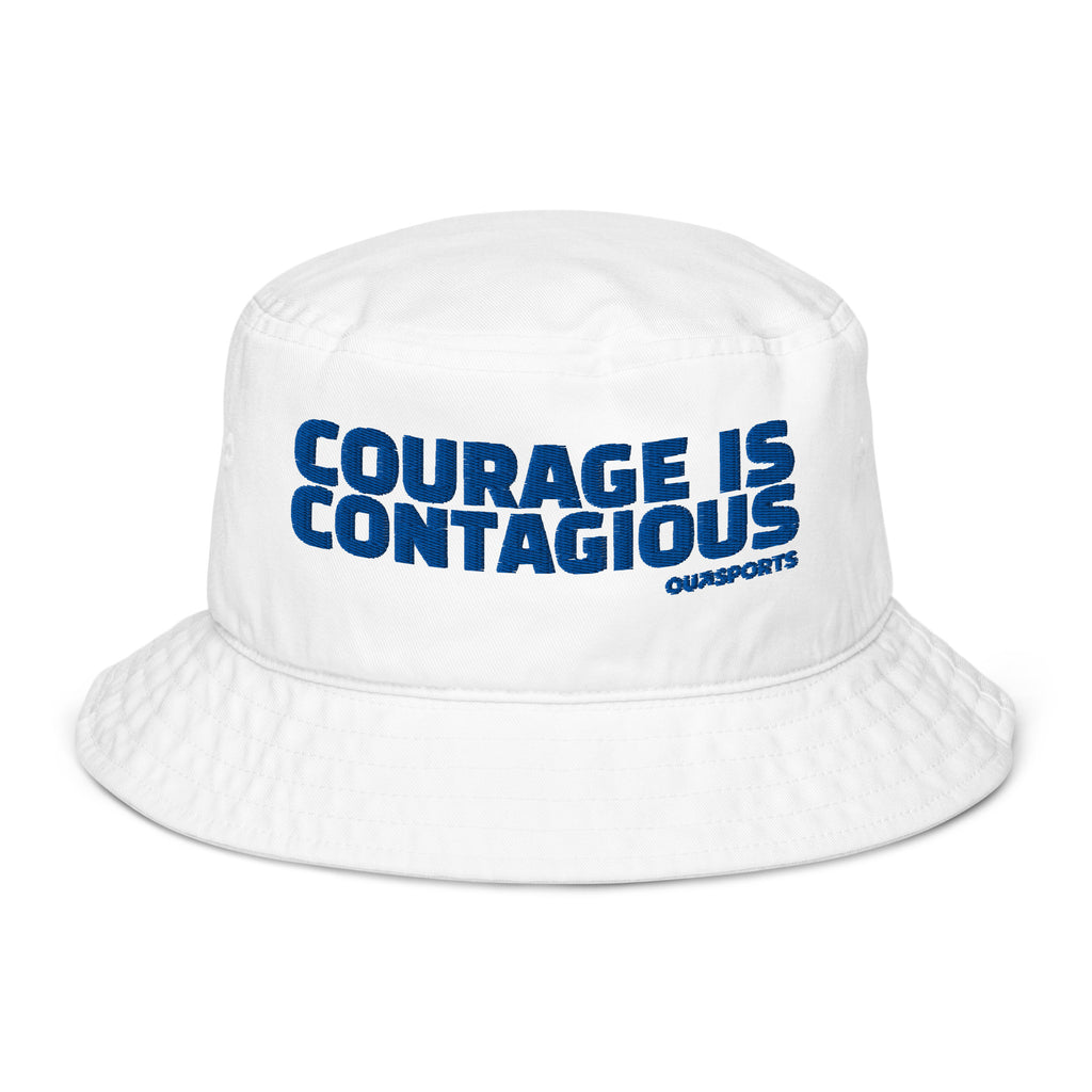 Courage Is Contagious embroidered organic cotton bucket hat
