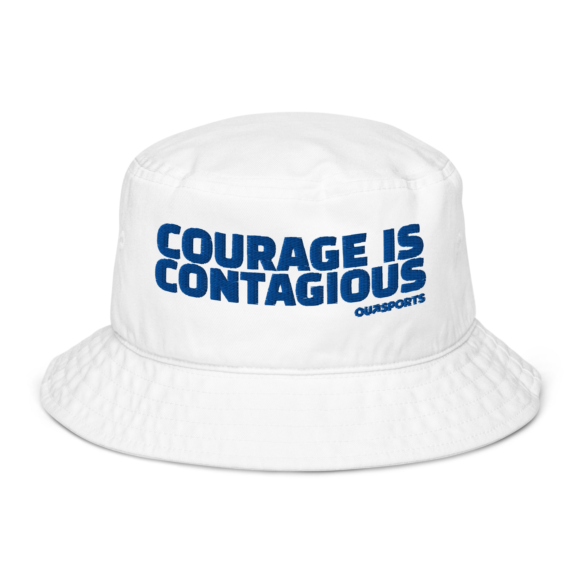 Courage Is Contagious embroidered organic cotton bucket hat