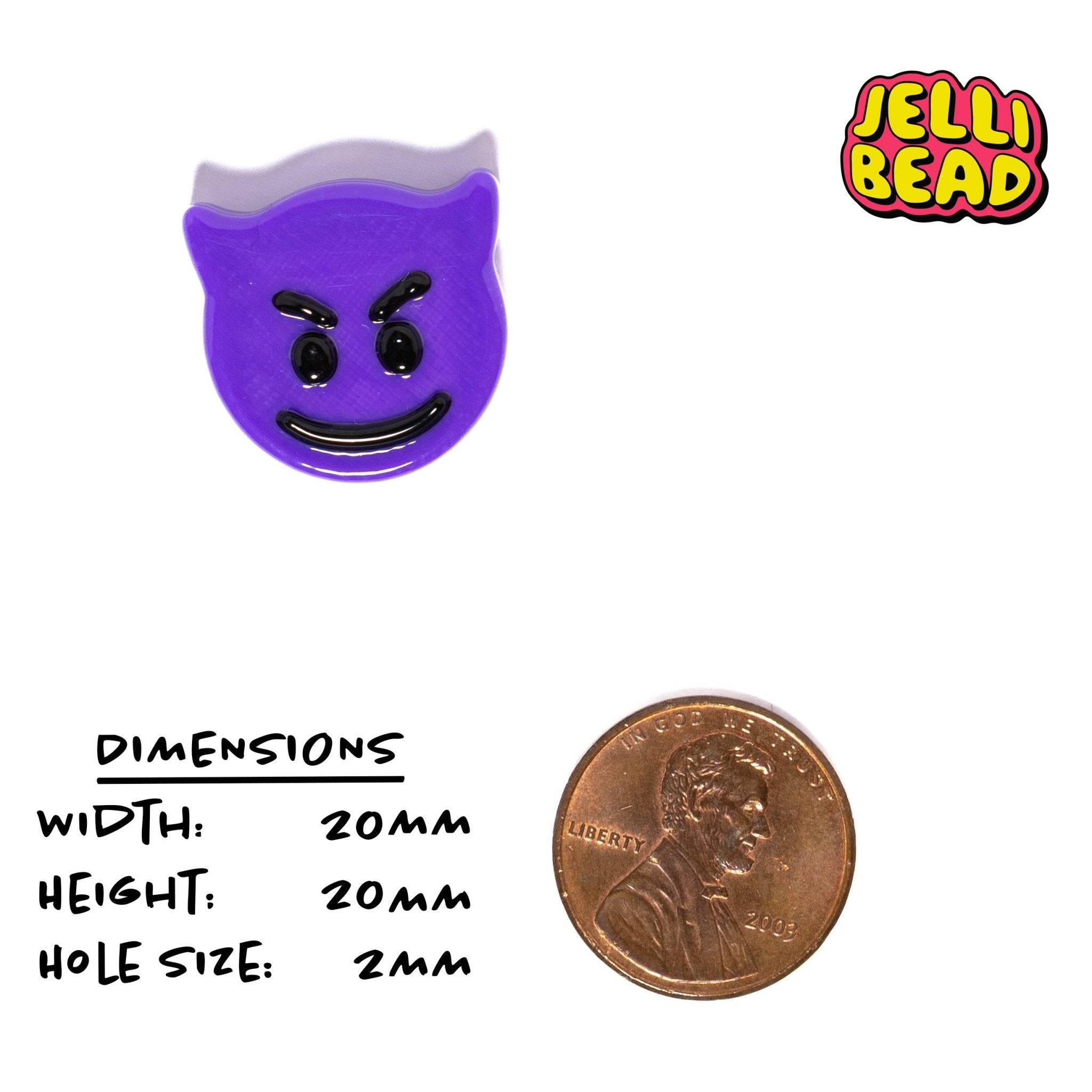 Purple Devil Emoji Beads