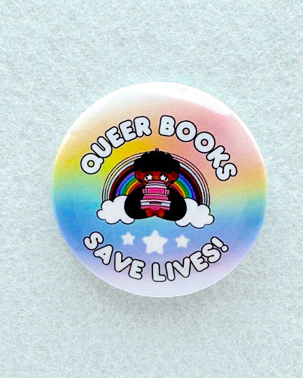 Queer/Trans Books Save Lives Pin or Magnet