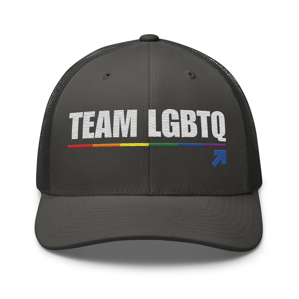 Team LGBTQ embroidered trucker cap