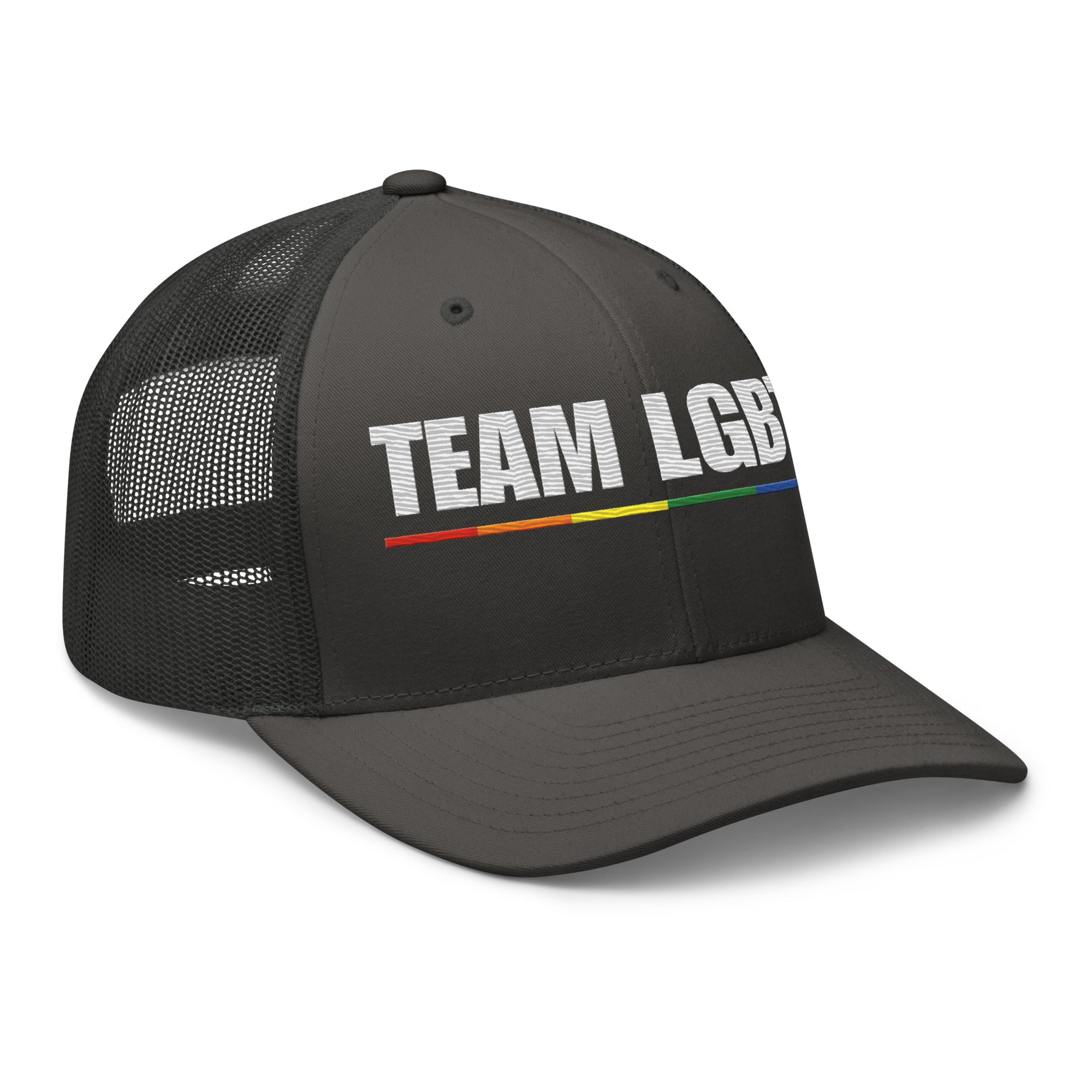 Team LGBTQ embroidered trucker cap